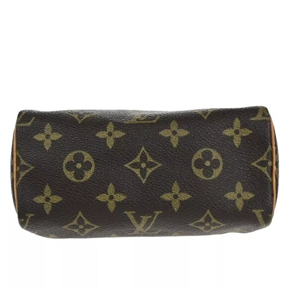 AUTHENTICITY GUARANTEED LOUIS VUITTON Mini Speedy Hand Bag Monogram Leather - Picture 5 of 14